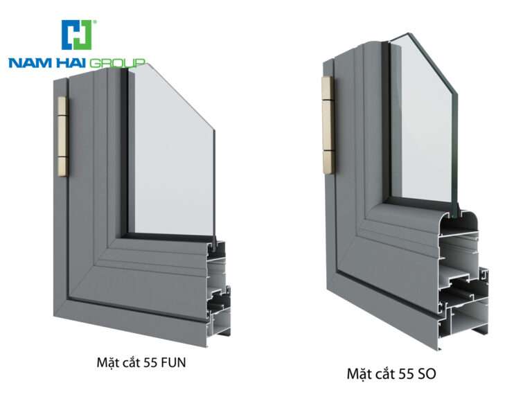 mặt cắt hệ nhôm thanh định hình