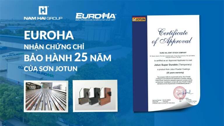 EuroHa | Nhận chứng chỉ bảo hành 25 năm của Sơn Jotun