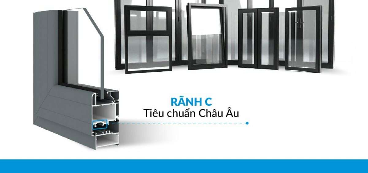 Top 5 cửa nhôm EuroHa đang sử dụng phụ kiện rãnh C tiêu chuẩn Châu Âu