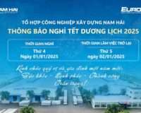 NAM HẢI GROUP THÔNG BÁO LỊCH NGHỈ TẾT DƯƠNG LỊCH 2025