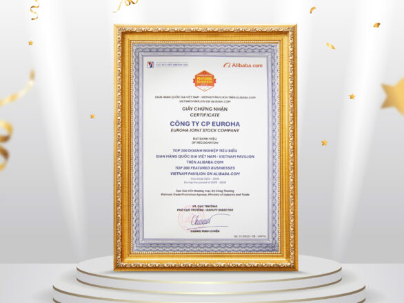EUROHA VINH DỰ LỌT TOP 200 DOANH NGHIỆP TIÊU BIỂU THUỘC GIAN HÀNG QUỐC GIA VIỆT NAM TRÊN ALIBABA.COM