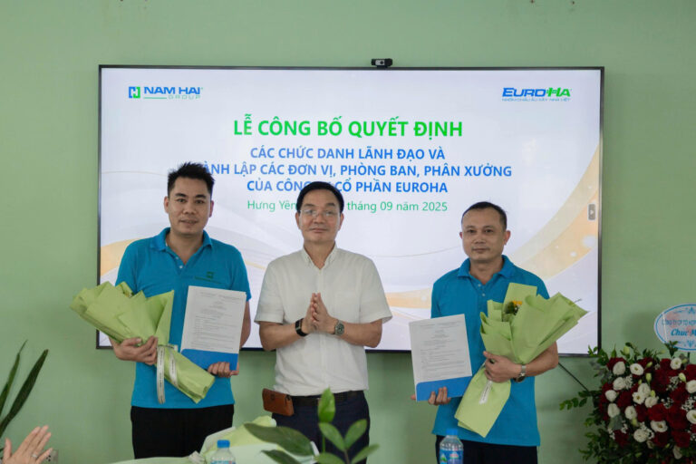 BỔ NHIỆM LOẠT LÃNH ĐẠO CẤP CAO, KIỆN TOÀN BỘ MÁY TẠI EUROHA HƯỚNG TỚI GIAI ĐOẠN PHÁT TRIỂN MỚI