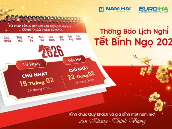 NAM HẢI GROUP - EUROHA TH&Ocirc;NG B&Aacute;O LỊCH NGHỈ TẾT B&Iacute;NH NGỌ 2026